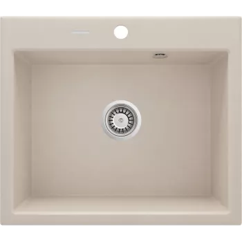 DEANTE 1-Bowl Granite Composite Kitchen Sink with Drainer - Black 620x440mm