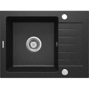DEANTE 1-Bowl Granite Composite Kitchen Sink with Drainer - Graphite