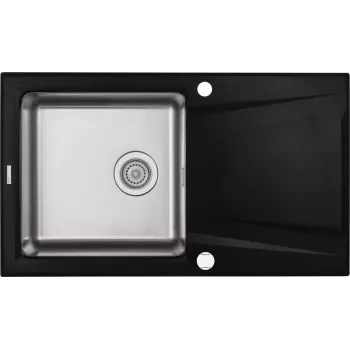 DEANTE 1-Bowl Granite Composite Sink with Drainer, Beige, 780x435 mm