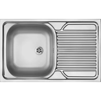 DEANTE 1-Bowl Spülbecken aus Edelstahl mit Abtropffläche - Einbau von oben, 800x600 mm, satiniert
