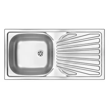 DEANTE 1-becken Edelstahlspüle mit Abtropffläche, Leinenstruktur, 780x435 mm, Einbau, reversibel