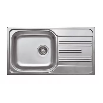 DEANTE 1-Bowl Steel Sink with Drainer - Satin Finish, 780x435 mm, Inset