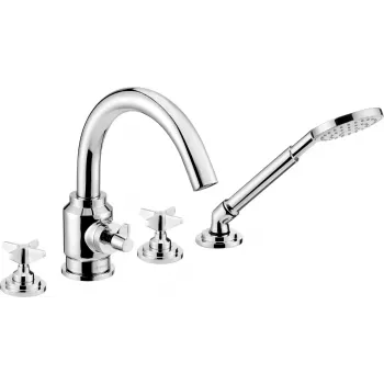 DEANTE 4-Loch Wannenarmatur mit Brauseset Chrom Arnika Serie