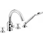 DEANTE 4-Loch Wannenarmatur mit Brauseset Chrom Arnika Serie