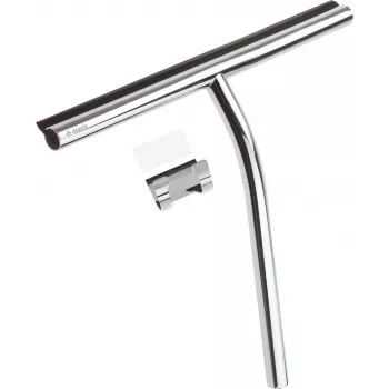 DEANTE ADI_031K Professioneller Fensterabzieher mit Aufhänger, 35 cm Edelstahl & Naturgummi-Blatt, ergonomischer PP-Griff, Blau/Grau
