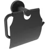 DEANTE ADJ_N221 Wandmontierter Toilettenpapierhalter - Matt Schwarz, pulverbeschichteter Stahl