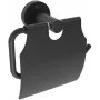 DEANTE ADJ_N221 Wandmontierter Toilettenpapierhalter - Matt Schwarz, pulverbeschichteter Stahl