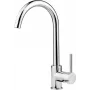 DEANTE Alga Einhebel-Küchenarmatur mit schwenkbarem Auslauf, Chrom, Messingkörper, Keramikkartusche, flexible G 3/8 inch Anschlüsse, 360° Drehung