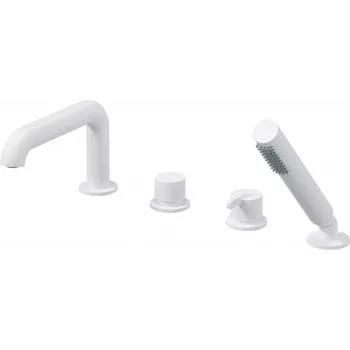 DEANTE Arnika 4-Loch Wannenarmatur mit Brauseset Chrom Messing