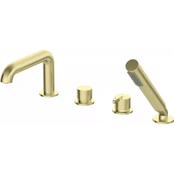 DEANTE Arnika 4-Loch Aufsatz-Wannenmischer mit Brauseset, Chrom