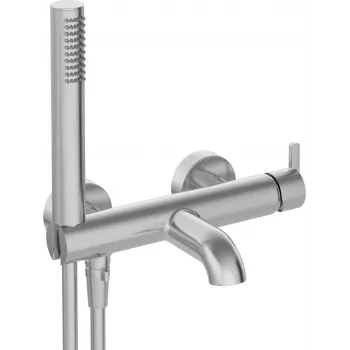 DEANTE Arnika Wannenarmatur mit Brauseset, Matt Schwarz, Wandmontage, Einhebelmischer, Messing
