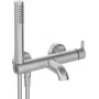 DEANTE Arnika Wannenarmatur mit Brauseset, Matt Schwarz, Wandmontage, Einhebelmischer, Messing