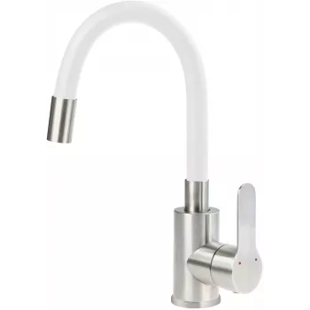 DEANTE Arnika BLU_W240 Einhebel-Waschtischmischer mit gebogenem Auslauf, Chrom