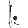 DEANTE Arnika Unterputz-Duschset mit Wannenauslauf, Matt Schwarz, 250 mm Regendusche