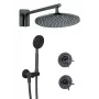 DEANTE Arnika Nero Unterputz-Duschset, Matt Schwarz, 250x250mm Regendusche