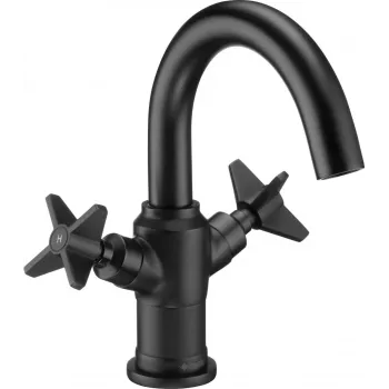 DEANTE Arnika Nero Waschtisch-Einhandmischer Matt Schwarz 1-Loch Standmontiert Keramikkartusche 25 mm Eco-flow