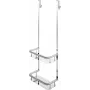DEANTE Bamboo Shower Caddy mit 2 Ablagen und 2 Haken - Hängendes Über-die-Tür-Regal für Badezimmeraufbewahrung