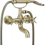 DEANTE Wannenarmatur mit Brauseset, Schwarz Matt, Wandmontage, Einhebelmischer, Messing, 2-Loch, 150 mm Anschlussabstand