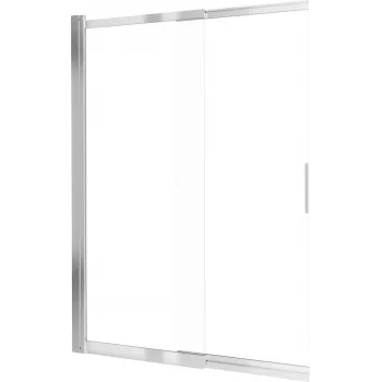 DEANTE Duschabtrennung für Badewanne 100x140 cm, Chrom, Einscheiben-Sicherheitsglas, EOS PDD I