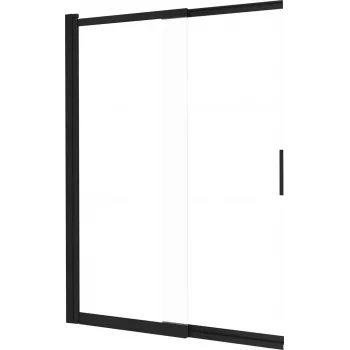 DEANTE Duschwand 100x140 cm Einzelflügel Wandmontiert ESG Aluminiumrahmen Matt Schwarz