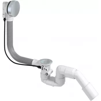 DEANTE Badewannensiphon mit automatischem Verschluss, verchromtes Messing, 52 mm Ablauf, 40/50 mm Abgang