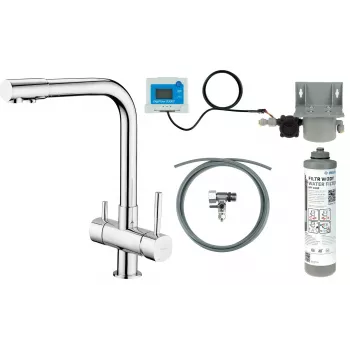 DEANTE BCHF065M 3-Wege Küchenarmatur mit Wasserfilterset, Matt Schwarz