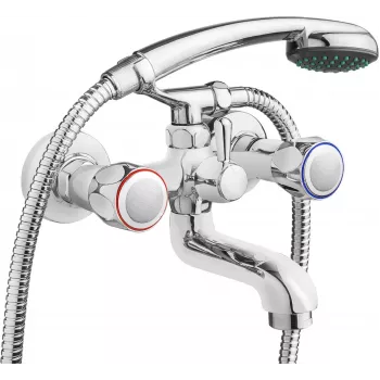 DEANTE BON 011D Wannen-Einhandmischer mit Brauseset, Schwarz Matt, Wandmontage