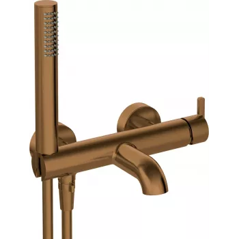 DEANTE BQS_C11M Wannenarmatur mit Brauseset, Matt Schwarz, Wandmontage, Einhebelmischer, Keramikkartusche