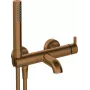 DEANTE BQS_C11M Wannenarmatur mit Brauseset, Matt Schwarz, Wandmontage, Einhebelmischer, Keramikkartusche