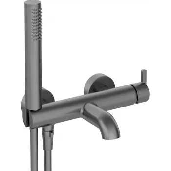 DEANTE BQS_D11M Wannenarmatur mit Brauseset, Chrom, Wandmontage, Einhebelmischer, Messing