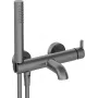 DEANTE BQS_D11M Wannenarmatur mit Brauseset, Chrom, Wandmontage, Einhebelmischer, Messing
