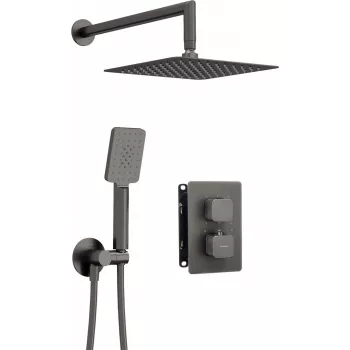 DEANTE Unterputz-Thermostat-Duschset mit Kasten, Matt Schwarz