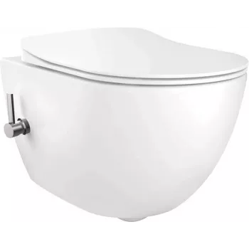 DEANTE CBP 6WPW Wandhängendes Bidet-WC mit integrierter Mischbatterie, Weiß, Soft-Close-Sitz