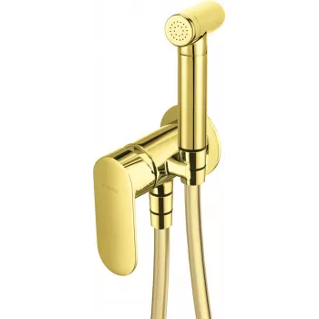 DEANTE Unterputz-Bidetmischer mit Bidetta-Brause, Chrom, Messing, Einhebelmischer, 35 mm Keramikkartusche, G1/2 inch Anschluss, 120 cm Schlauch, Wandmontage