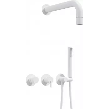 DEANTE Unterputz-Duschset mit Handbrause - Thermostatischer Horizontalmischer, Chrom, Ø250 mm Regendusche