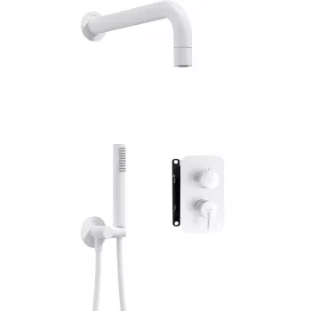DEANTE Unterputz-Duschset mit Mischer BOX - mit Handbrause, Chrom, 250 mm Regendusche