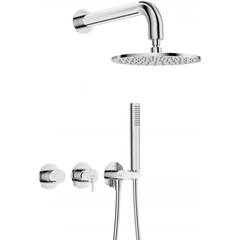 DEANTE Unterputz-Duschset mit Kopfbrause - Horizontal-Mischer, Chrom