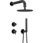 DEANTE Unterputz-Duschset mit Kopfbrause - Matt Schwarz, Quadratisch 250x250 mm, Arnika Nero