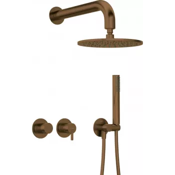 DEANTE Unterputz-Duschset mit Regenbrause und Handbrause - Matt Schwarz, Quadratisch 250x250mm, Einhebelmischer, Serie Arnika Nero