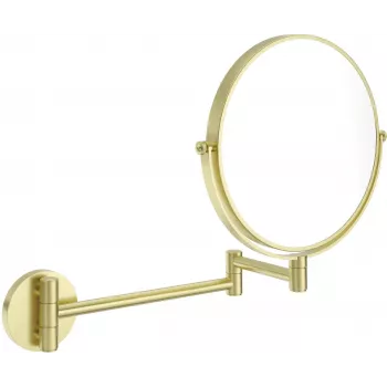 DEANTE Kosmetikspiegel am beweglichen Arm – Doppelseitiger LED-Wandspiegel mit 1x/3x Vergrößerung, 360° Schwenk, IP44 Spritzwasserschutz, poliertes Chrom-Finish