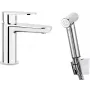 DEANTE Dokos Waschtischarmatur mit Bidet-Brausekopf, Chrom, Einhebelmischer, 1-Loch-Armatur zur Aufputzmontage
