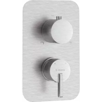 DEANTE Außenelement für Unterputz-Mischbatterie BOX - Chrom, eckige Rosette, Einhebelmischer, Keramikkartusche 35 mm