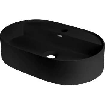 DEANTE Granite Countertop Waschbecken mit Armatureninsel - Oval - Schwarz