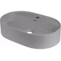 DEANTE Granit-Waschtisch für Aufsatzmontage mit Wasserhahninsel - Oval, Schwarz, Matt