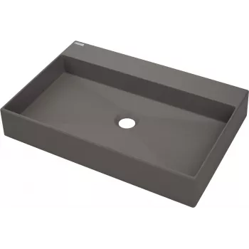 DEANTE Granit-Waschtisch Aufsatzbecken mit Hahnloch - 60x40 cm Anthrazit