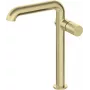 DEANTE Hochwaschbecken-Armatur mit rechteckigem Auslauf, glänzend Gold, Einhebelmischer, Keramikkartusche, Aufsatzmontage
