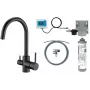 DEANTE Küchenarmatur mit Wasserfilterset, Matt Schwarz, Messing, 3-Wege