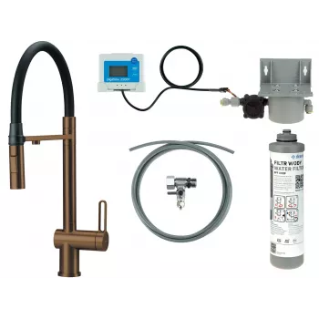 DEANTE Küchenarmatur mit Wasserfiltersystem, flexibler Auslauf
