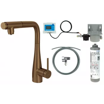 DEANTE Küchenarmatur mit Wasserfiltersystem, Ausziehbarer Auslauf, Chrom