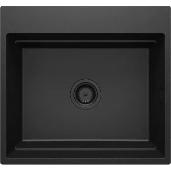 DEANTE Magnetische Granit-Spüle 1 Becken Schwarz Metallic